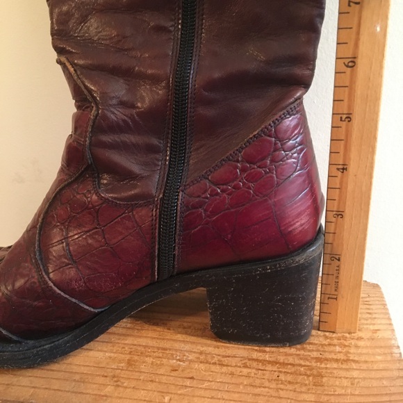 Gianni Barbato Red Leather Western Boots Size 38.5 (US 8 1/2) - Picture 11 of 15